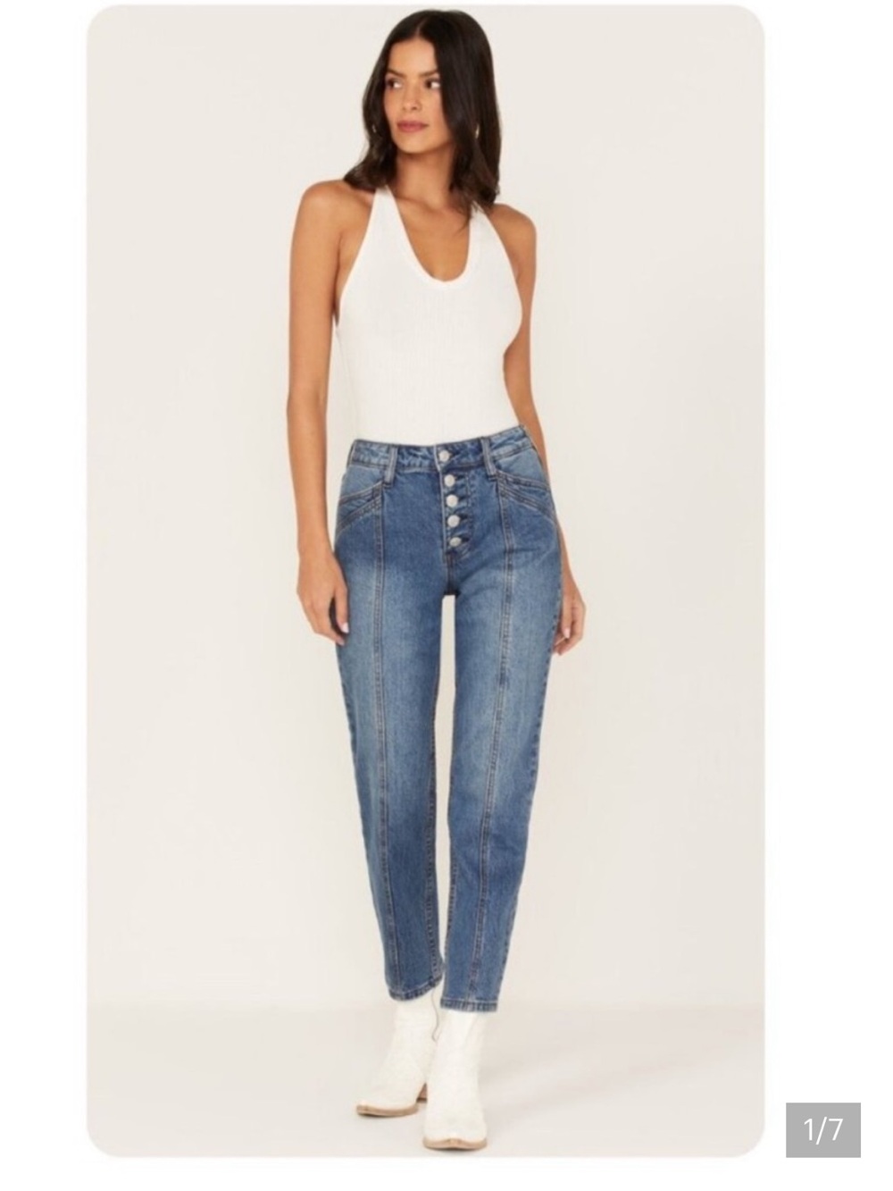 !! Cleo + Wolf High Rise Straight Jeans sz W29 L27 short cropped length
